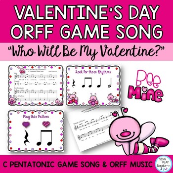 Preview of Valentine's Day Music Lesson and Orff Song: "Who Will Be My  Valentine?"