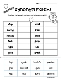 VALENTINE'S DAY Synonyms and Antonyms Cut and Paste Worksh