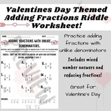 VALENTINE'S DAY THEMED - Math Riddle - Adding Fractions wi
