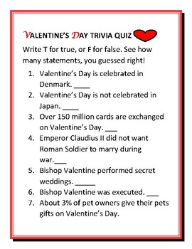 55 Best Valentine's Day Trivia Questions With Answers for 2024