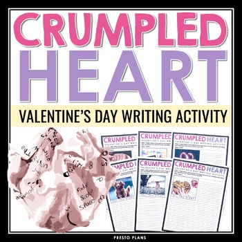 Preview of Valentine's Day Writing Activity Crumpled Heart Collaborative Writing Assignment