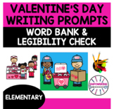 VALENTINE'S DAY Writing prompts with pictures, word bank, 