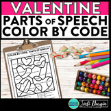 VALENTINE'S DAY color by code February coloring page PARTS