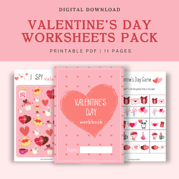 Preview of VALENTINE'S DAY workbook | worksheets pack