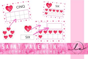 Preview of VALENTINE'S DAY_FRENCH ACTIVITIES NUMBERS MATH_Kindergarten