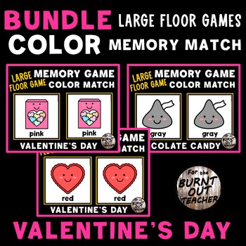 Preview of VALENTINES DAY BUNDLE LARGE MEMORY MATCH FLOOR GAME COLOR MATCHING COLORS