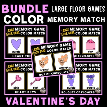 Preview of VALENTINES DAY BUNDLE LARGE MEMORY MATCH FLOOR GAME COLOR MATCHING COLORS