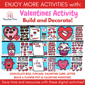 VALENTINES DAY Build & Decorate a CARD Digital Morning Work ...