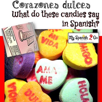 Preview of VALENTINE'S DAY: Corazones Dulces Worksheet in Spanish
