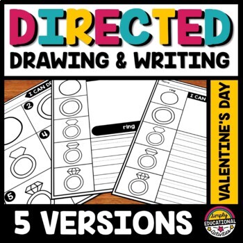 Preview of VALENTINES DAY DIRECTED DRAWING FEBRUARY WRITING ACTIVITIES STEP BY STEP DRAW
