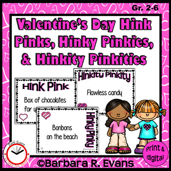 Preview of VALENTINES DAY HINK PINKS et al. PUZZLES Word Riddles Task Cards