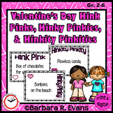 VALENTINES DAY HINK PINKS et al. PUZZLES Word Riddles Task Cards