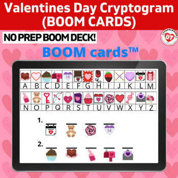 Preview of VALENTINES DAY THEMED KEYBOARDING TYPING CRYPTOGRAM BOOM CARDS: OT/ SLP