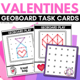 VALENTINES Geoboard Task Cards STEM for FEBRUARY