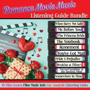 Preview of VALENTINES MOVIE MUSIC BUNDLE: 10 Romance Movie Music Listening Guides