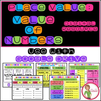Preview of VALUE of Numbers (NBT) - Thousands - Digital - GOOGLE Use  - Distance Learning