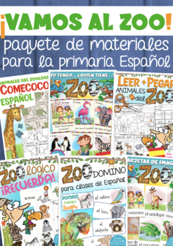 Preview of VAMOS AL ZOOLÓGICO!  Animals at the zoo BUNDLE SPANISH (Español)