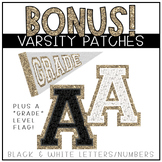 VARSITY PATCH BULLETIN BOARD LETTERS Black White Collectio