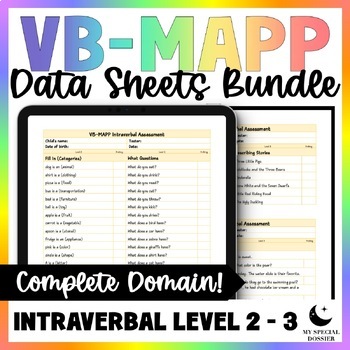 Preview of VB-MAPP Intraverbal Level 2 and 3 Targets Data Sheet Bundle