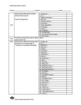 Preview of VB-MAPP Intraverbals Data Sheet