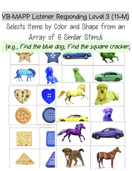 Preview of VB-MAPP Listener Responding 11-M Selects Items by Color and Shape