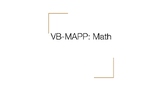 VB-MAPP Math Assessment