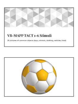 Preview of VB-MAPP Tact 1-6 Stimuli For ABA, Speech and Language Therapy