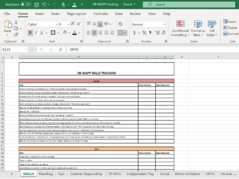 Preview of VB-Mapp Skills Tracking