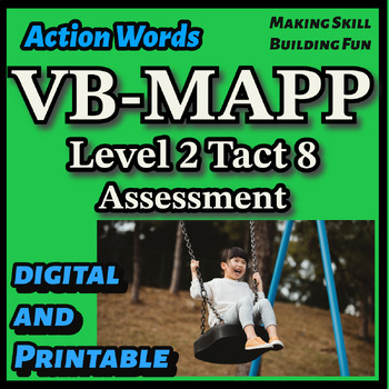 Preview of VBMAPP Level 2 Tact 8 ABA Assessment Telehealth PowerPoint Printables Datasheet