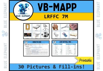 Preview of VB MAPP LRFFC 7M Select the correct item from an array of 8 for 25 diff fill-ins