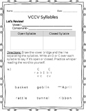 VC/CV Syllable Decoding Worksheet