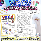 VC.CV Syllable Division worksheets and poster