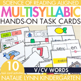 VC/V Multisyllabic Words Task Cards Closed Syllables Sylla