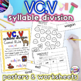VC.V Syllable Division worksheets and poster