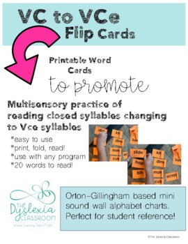 Preview of VC to VCe Flip Word Cards - OG - Science of Reading
