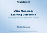VCAL Numeracy Learning Outcome 4