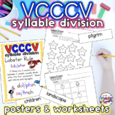VCCCV Syllable Division worksheets and poster