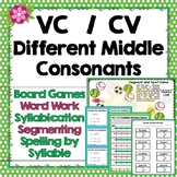 VCCV Different Middle Consonants Games, Activities, Segmen