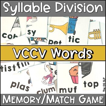 Preview of VCCV Syllable Division Matching Game, Memory Game - Orton-Gillingham Activities