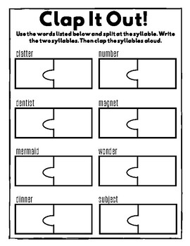 vccv syllable puzzles by gray rose teaching teachers pay