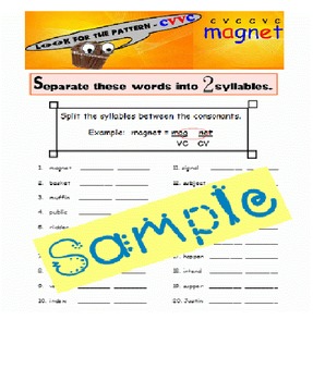 vccv syllables worksheet by lucy q teachers pay teachers