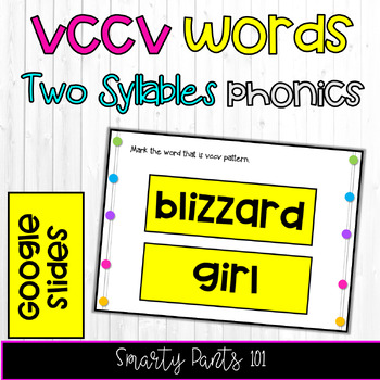 Preview of VCCV Two Syllable Words - Google Slides - Phonics - NO PREP