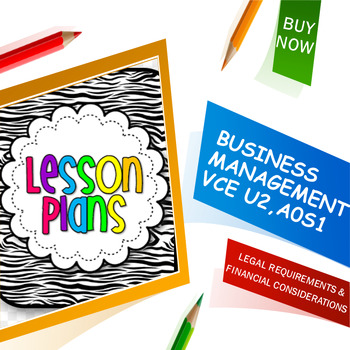 Preview of VCE Business Management U2AOS1 - Lesson Plan on Legal & Financial Matters