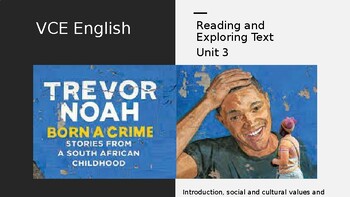 Preview of VCE English Born a Crime Trevor Noah Context, social and cultural values