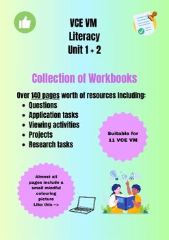 Preview of VCE VM Literacy - Unit 1 + 2 - Collection of workbooks