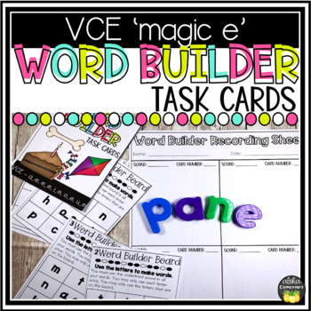 Preview of VCE 'magic e' Word Building Task Cards