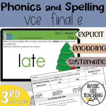 Preview of VCe Final e digital and print phonics and spelling lessons