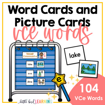 Preview of Magic E Decodable Word Cards and Picture Cards | CVCE Silent e Syllable Activity