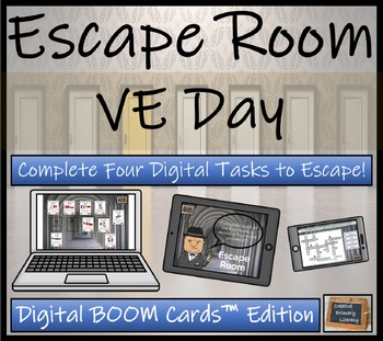 Preview of VE Day BOOM Cards™  Digital Escape Room Activity