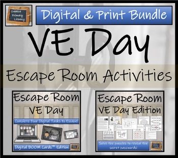 Preview of VE Day Escape Room Bundle | BOOM Cards™ Digital & Print Versions